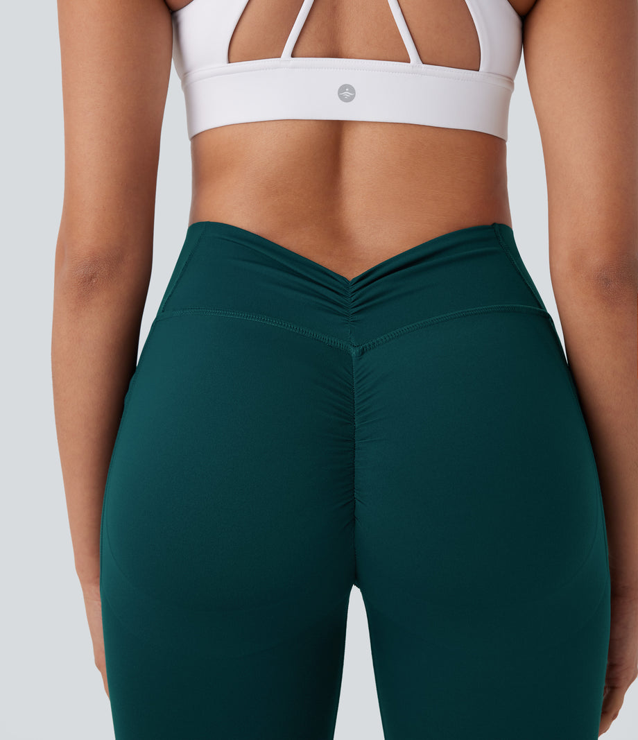 Halara UltraSculpt™ High Waisted Tummy Control Butt Lifting Ruched Pocket Shaping Yoga Leggings - June Bug