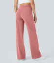 DayStretch High Waisted Pockets Straight Leg Casual Pants - Candy Pink