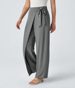 Halara Flex™ High Waisted Tie Side Wide Leg Work Pants - Gunpowder Grey