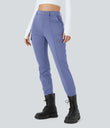 DayStretch High Waisted Zipper Pockets Solid Skinny Cargo Pants - Jacaranda