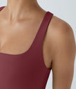 SoftlyZero™ Airy Square Neck Backless Crisscross Cropped Cool Touch Yoga Tank Top-UPF50+ - Cordovan