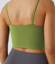 Basic Padded Workout Cropped Low Support Tank Top A-D Cups - Peridot