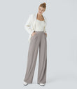Halara Flex™ High Waisted Body Sculpt Waist-Slimming Pocket Wide Leg Micro Waffle Work Pants - Satellite