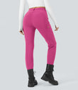 DayStretch High Waisted Zipper Pockets Solid Skinny Cargo Pants - Raspberry Rose