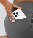 SoftlyZero™ Crossover Pocket Plain Leggings-UPF50+ - Steel Gray