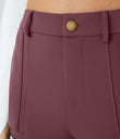 DayStretch High Waisted Zipper Pockets Solid Skinny Cargo Pants - Red Mahogany
