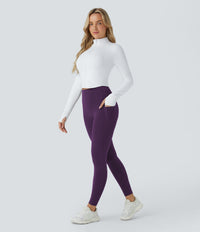 Halara UltraSculpt™ High Waisted Butt Lifting Tummy Control Pocket Shaping Workout Leggings - Blackberry Cordial