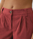 Mid Rise Zipper Pocket Corduroy Casual Pants - Baked Apple