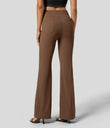 Halara Flex™ High Waisted Back Side Pocket Slight Flare Work Pants - Teak