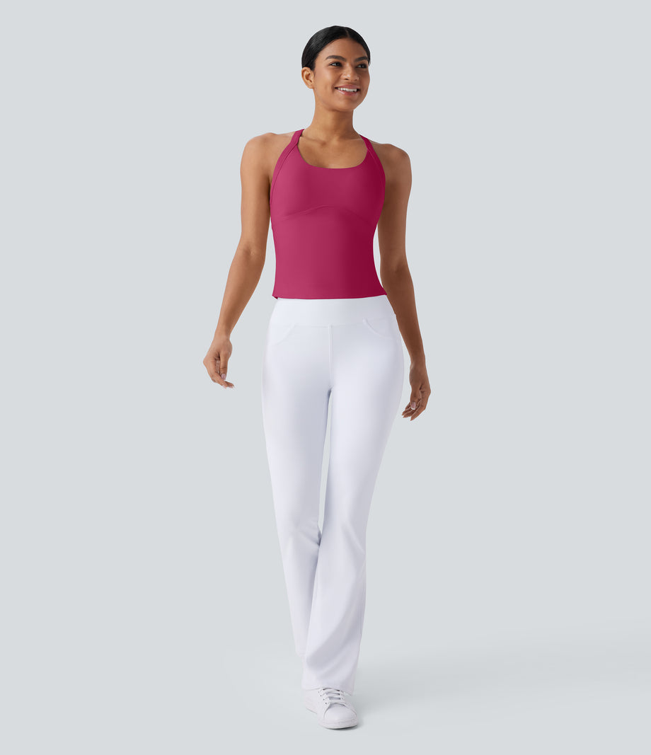 SoftlyZero™ Plush Cut Out Yoga Tank Top A-D Cups - Cherries Jubilee