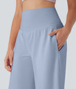 SoftlyZero™ Airy High Waisted Pockets Cool Touch Yoga Bermuda Shorts - Skyway