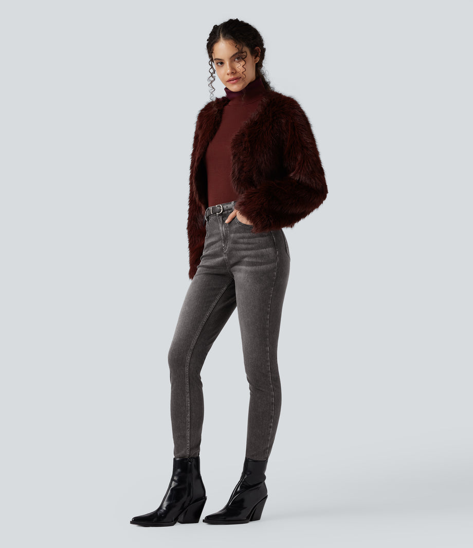 Halara Flex™ High Waisted Casual Skinny Jeans with Pockets - Poppy Seed Denim