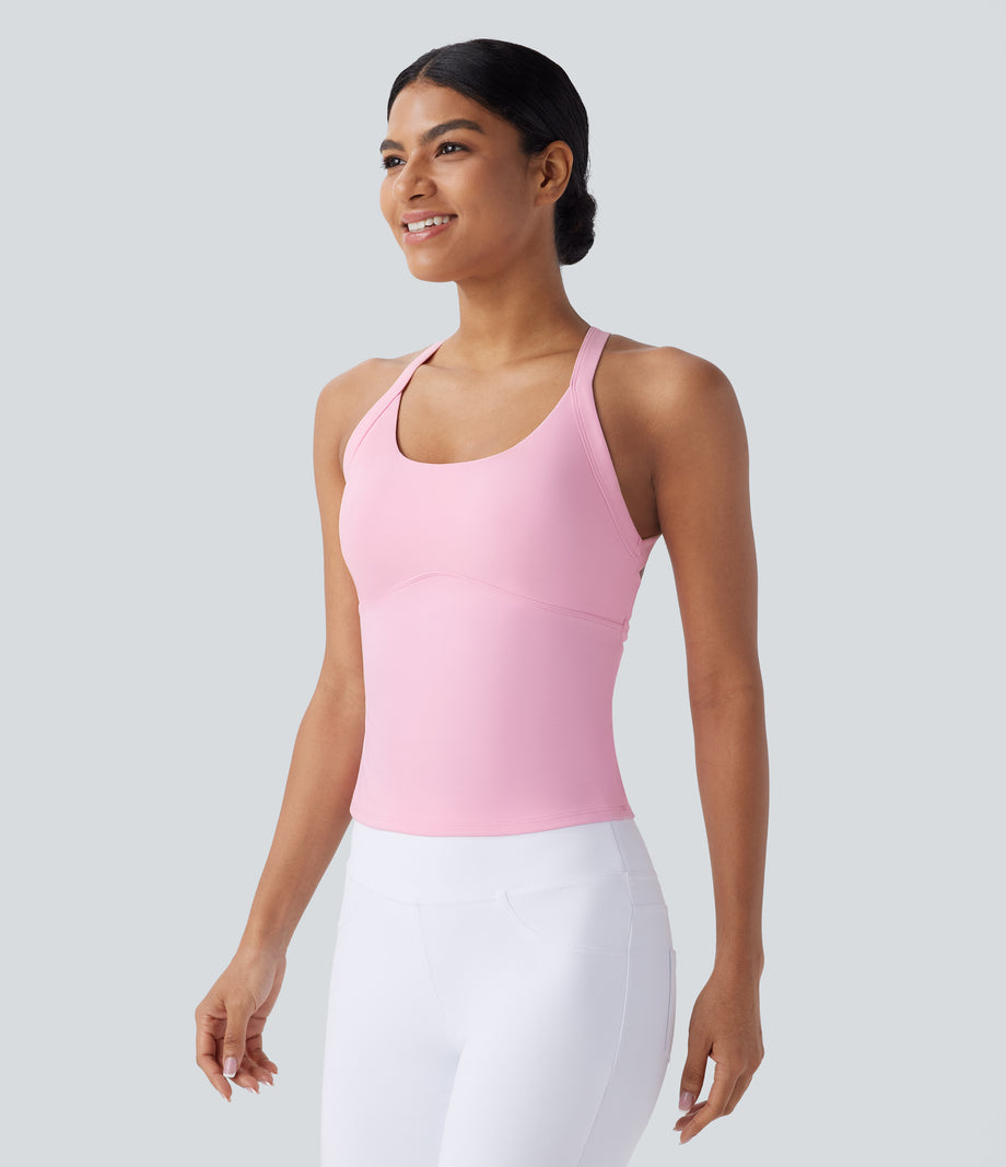 SoftlyZero™ Plush Cut Out Yoga Tank Top A-D Cups - Nosegay