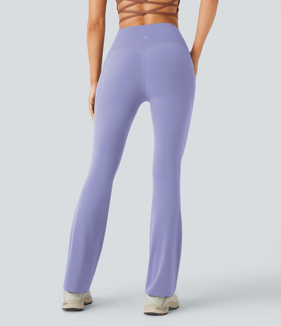 Halara UltraSculpt™ High Waisted Tummy Control Pocket Shaping Yoga Bootcut Leggings - Baby Lavender