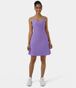 SoftlyZero™ Airy Cut Out 2-in-1 Pocket Cool Touch Longer Active Dress-UPF50+ - Iris Flower Purple