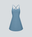 SoftlyZero™ Plush Backless Active Dress - Warm Mid Blue
