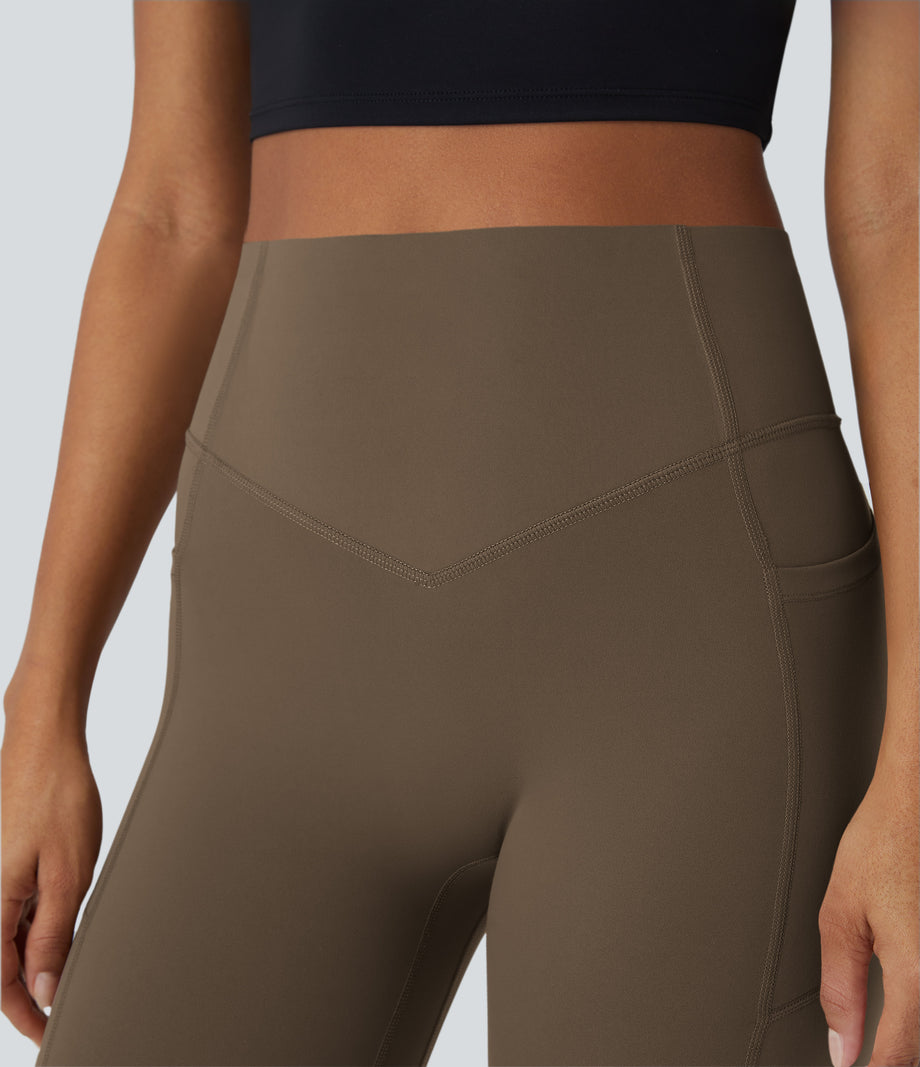 Halara UltraSculpt™ High Waisted Scrunch Butt Lifting Tummy Control Pocket Shaping Training Leggings - Thick Earthy Brown