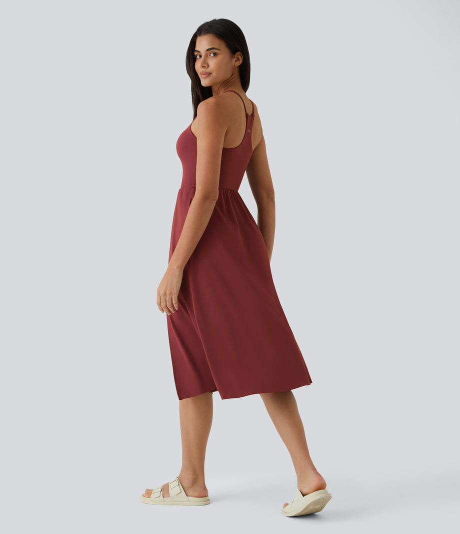 Everyday Midi Chill Dress-La Land - Madder Brown