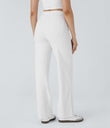 DayStretch High Waisted Pockets Straight Leg Casual Pants - White