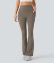 Halara UltraSculpt™ High Waisted Scrunch Butt Lifting Tummy Control Pocket Shaping Yoga Bootcut Leggings - Dawn Brown