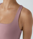 SoftlyZero™ Airy Square Neck Backless Crisscross Cropped Cool Touch Yoga Tank Top-UPF50+ - Deep Lotus Pink