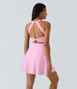 SoftlyZero™ Airy Backless Twisted Flare Low Support Dance Active Dress-Longer Length-Easy Peezy Edition A-D Cups - Nosegay