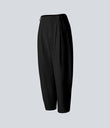 Mid Rise Pocket Barrel Leg Baggy Work Pants - Black