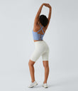 Crisscross Backless Built-in Bra Cropped Running Tank Top A-D Cups - Serenity