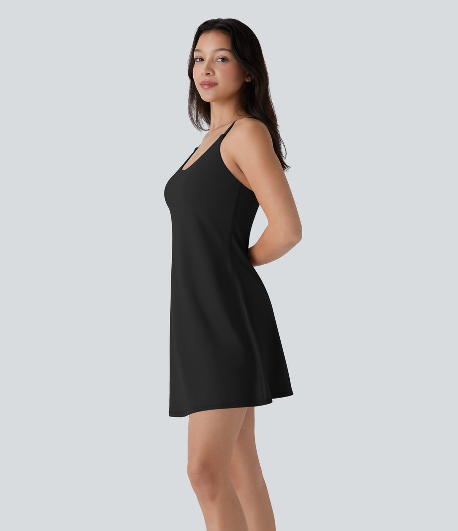 SoftlyZero™ Plush Molded Cups Low Support Dance Active Dress-Easy Peezy Edition A-D Cups - Black