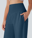 SoftlyZero™ Airy High Waisted Pockets Cool Touch Yoga Bermuda Shorts - Majolica Blue