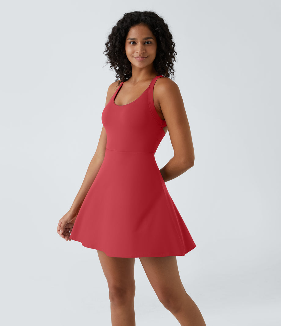 Flare Mini Dance Active Dress-Longer Length - Salsa