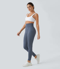 OneForm Seamless Flow High Waisted Ruched Plain Leggings - Vintage Indigo