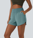 Breezeful™ High Waisted Pocket Quick Dry Casual Shorts 4" - Stone Blue