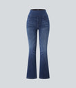 Halara Flex™ High Waisted Pockets Washed Casual Bootcut Jeans - Bright Blue Denim