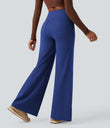 DayStretch High Waisted Tummy Control Wide Leg Baggy Yoga Pants with Pockets - Sodalite Blue