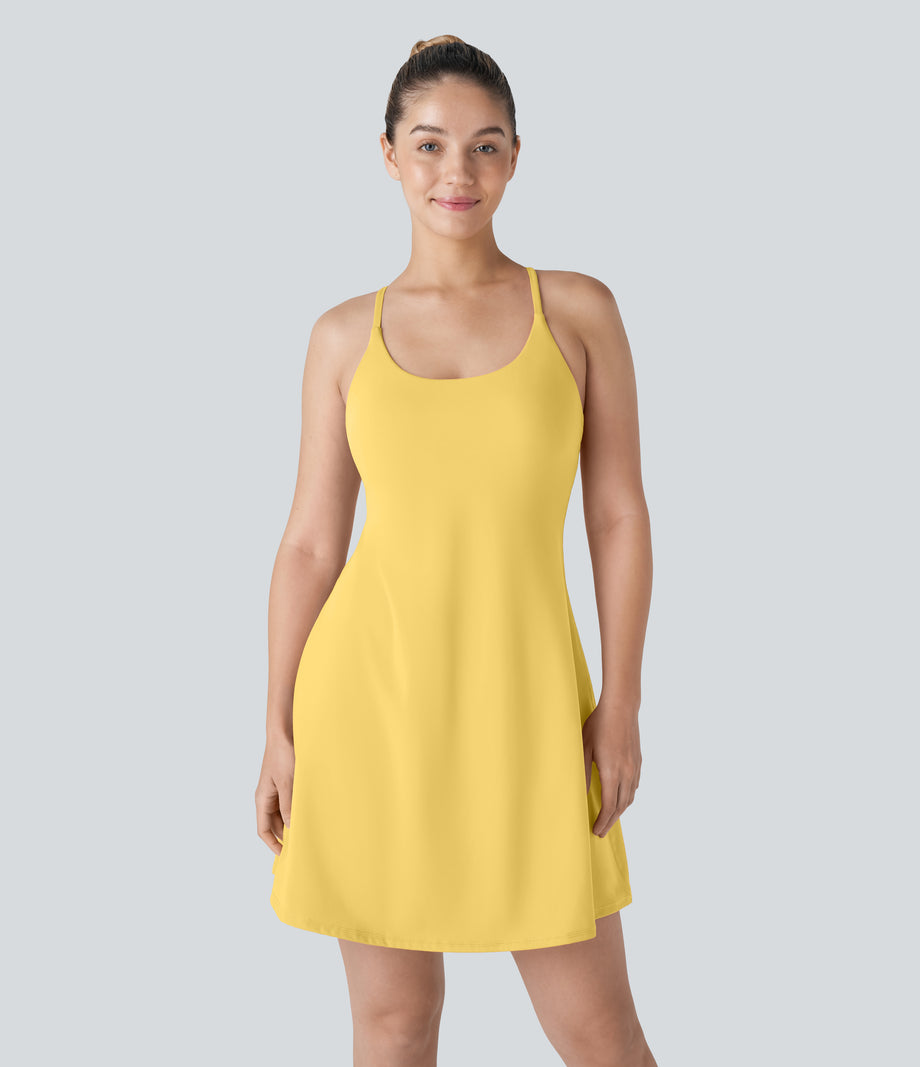SoftlyZero™ Plush Backless Active Dress-Longer Length-Easy Peezy Edition - Crisp Yellow