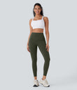 Halara UltraSculpt™ High Waisted Tummy Control Butt Lifting Ruched Pocket Shaping Yoga Leggings - Deep Woodland Green