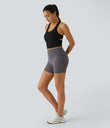 SoftlyZero™ Plush U Neck Racerback Cut Out Cropped Yoga Tank Top - Black