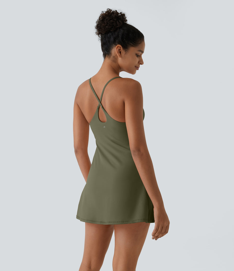 SoftlyZero™ Plush Backless Active Dress-Easy Peezy Edition - Grass Grey Green