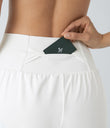 SoftlyZero™ Airy Super High Waisted 2-in-1 Cool Touch Yoga Shorts with Pockets - White
