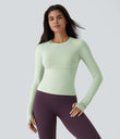 Solid Thumb Hole Yoga Sports Top - Dewkist