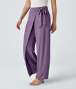Halara Flex™ High Waisted Tie Side Wide Leg Work Pants - Sandalwood Violet