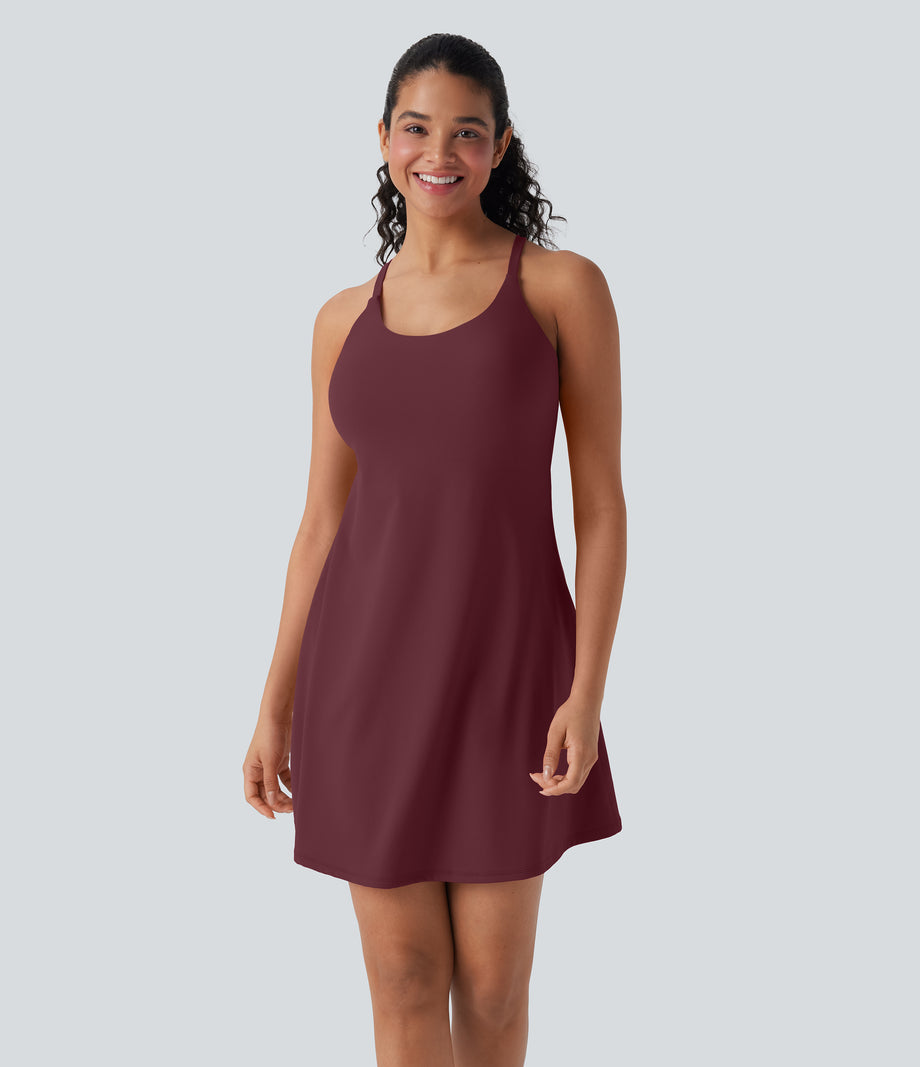 SoftlyZero™ Plush Active Dress-Longer Length-Easy Peezy Edition DD-F Cups - Zinfandel