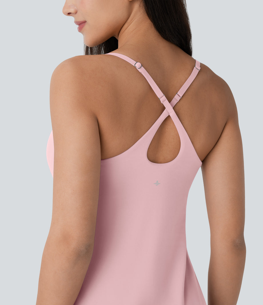 SoftlyZero™ Plush Molded Cups Low Support Dance Active Dress-Easy Peezy Edition A-D Cups - Primrose Pink