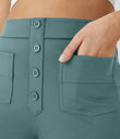DayStretch High Waisted Pockets Straight Leg Casual Pants - Arctic