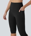 Halara UltraSculpt™ High Waisted Tummy Control Pedal Pusher Yoga Leggings with Pockets - Black