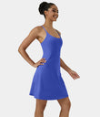 SoftlyZero™ Airy Cut Out 2-in-1 Pocket Cool Touch Longer Active Dress-UPF50+ - Aster Blue