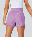 SoftlyZero™ Airy Super High Waisted 2-in-1 Cool Touch Yoga Shorts with Pockets - Orchid Bouquet