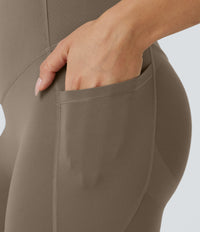 Halara UltraSculpt™ High Waisted Butt Lifting Tummy Control Pocket Shaping Workout Leggings - Dawn Brown