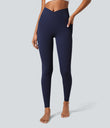 SoftlyZero™ Crossover Pocket Plain Leggings-UPF50+ - Peacoat